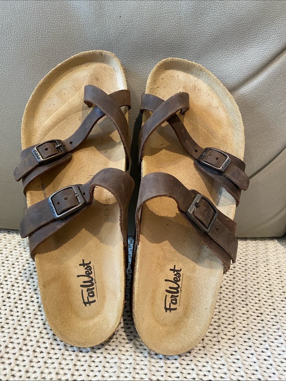 Farwest Brown sandals ladies size 7